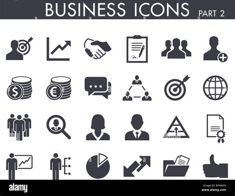 24 different business and office symbol icons - part 2 Stock Vector ...