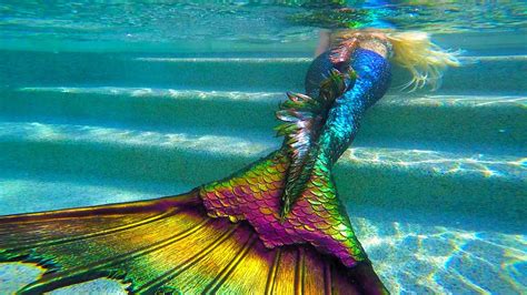 Multi colorful Mermaid Melissa Color Changing Tail - YouTube