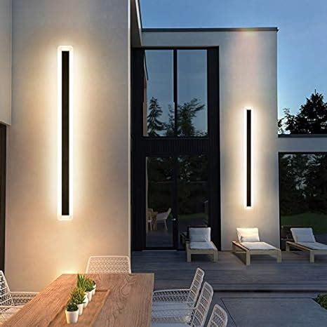 JIEMINGLANG LED Wall Light Bar Outdoor Wall Lamps IP67 Waterproof Long Light Bars Black Linear ...