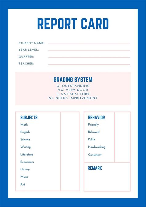 Free Homeschool Report Cards Templates to customize | Canva | School report card, Report card ...