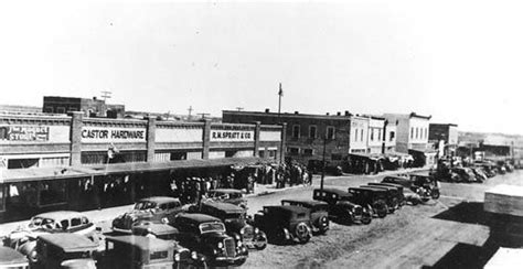 Vintage Photo of Cars Parked in Castor, Alberta