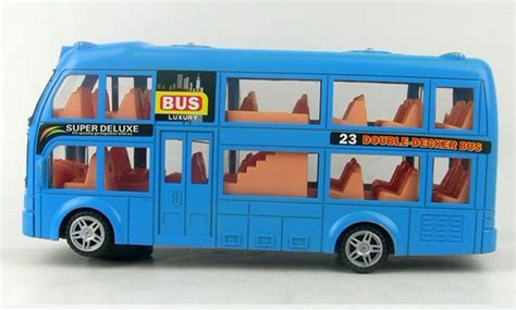 Large Scale Blue Kids Plastics Electric Double Decker Bus Toy [DB1T084] : EZBUSTOYS.COM