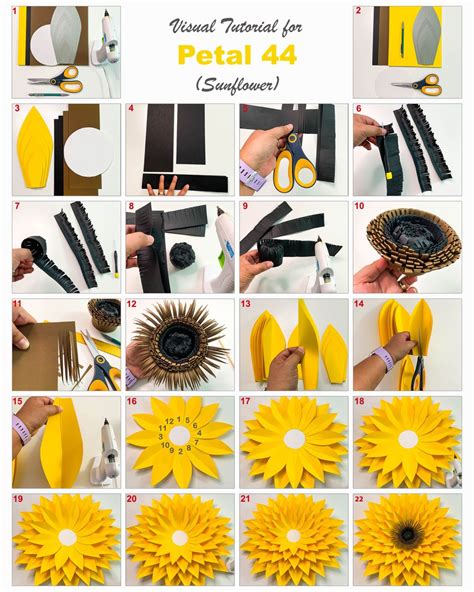 DIY Giant Sunflower Paper Flower Template