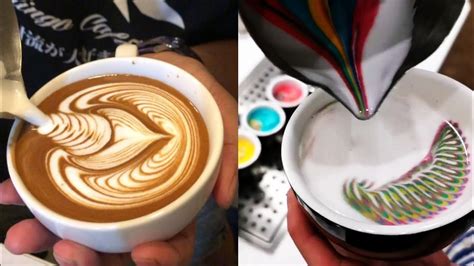 Amazing Latte Art Tutorials 2020 🎨💜 - YouTube