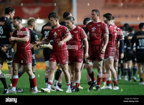 Llanelli, UK. 31 March, 2023. Players shake hands at the end of the ...