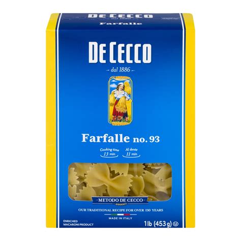 De Cecco Farfalle No.93 Pasta, 16 oz - Walmart.com