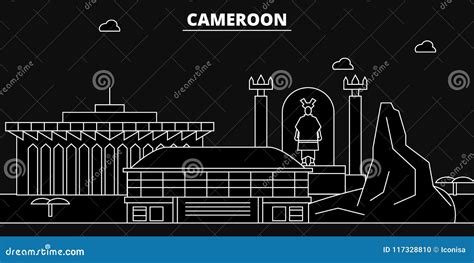 Cameroon Silhouette Skyline, Cameroon Vector City, Cameroonian Linear ...