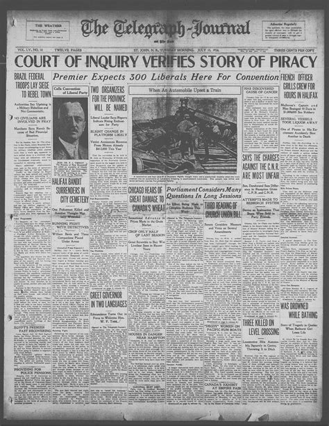 Telegraph Journal (1923) | New Brunswick Historical Newspapers Project