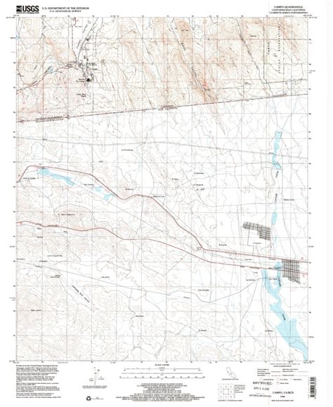 Campo, CA (1996, 24000-Scale) Map by United States Geological Survey ...