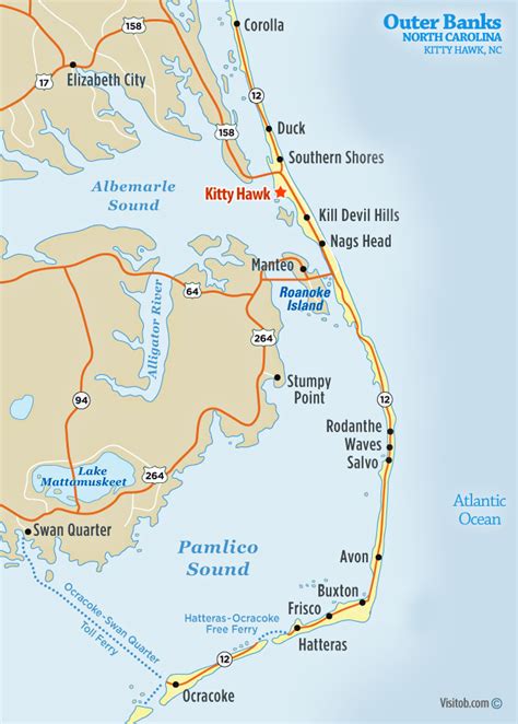 Map of Kitty Hawk, NC | Visit Outer Banks | OBX Vacation Guide