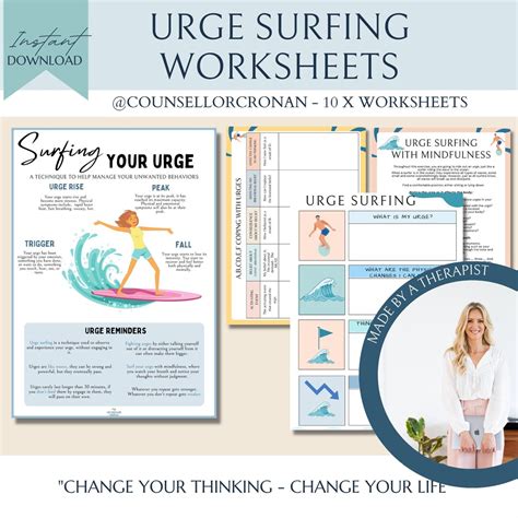 Urge Surfing Mindfulness Technique Substance and Abuse Drugs - Etsy Australia