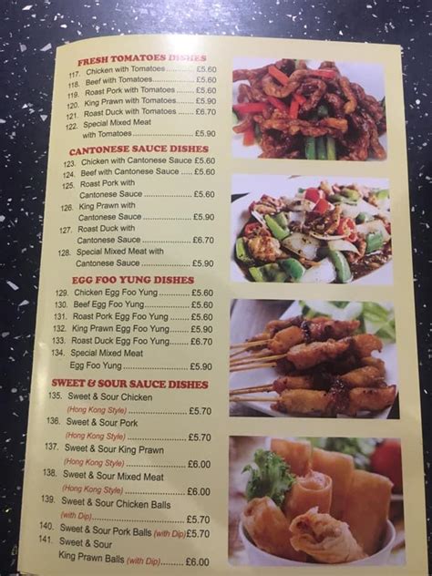 Menu at Golden Dragon restaurant, Filey