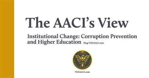 Institutional Change: Corruption Prevention and Higher Education – The American Anti-Corruption ...