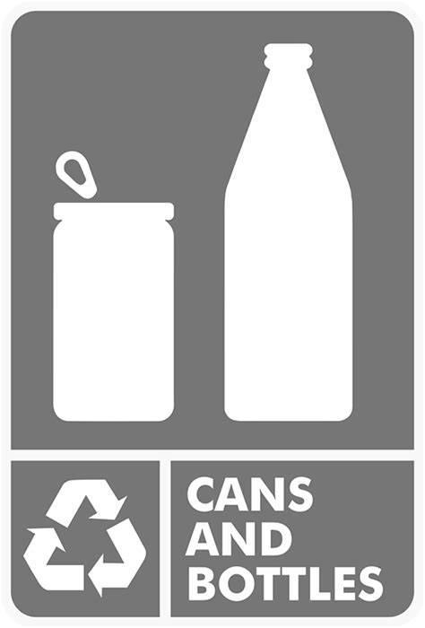 Cans & Bottles Recycling Sticker - TenStickers