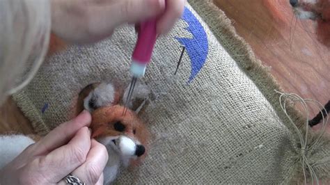 How To Needle Felt Animals - Fox Tutorial 3: Ears, Eyes and Pelt - YouTube