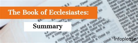 The Book of Ecclesiastes: Summary | Infoplease