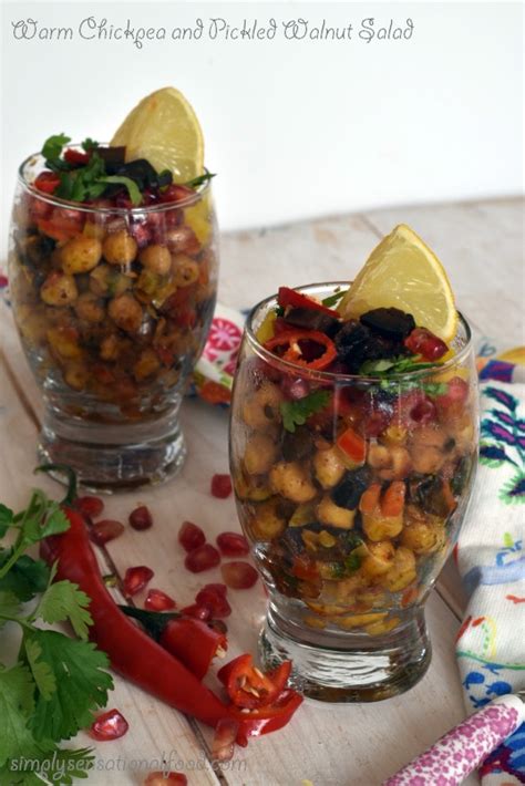 Warm Chick Pea Salad with Pickled Walnuts | simply.food