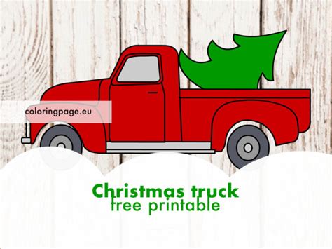 Free Red Christmas truck | Coloring Page