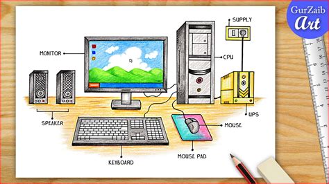 Computer Parts Name In English Easy How To Draw Computer, 42% OFF