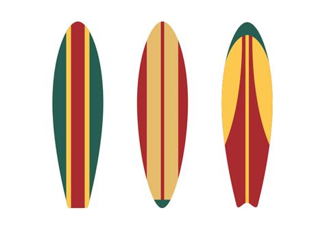 Surfboards Flat Vector