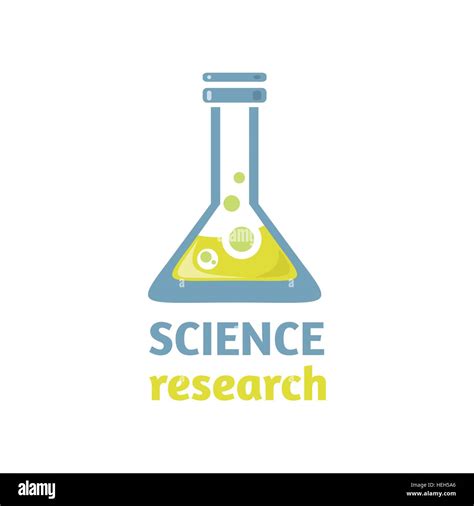 Science research logo design flat. Science and research, science experiment, science lab ...