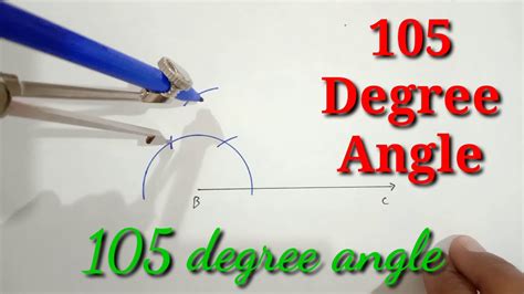 How to draw 105 degree angle with compass and ruler. - YouTube