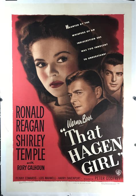 THAT HAGEN GIRL, Original Shirley Temple, Ronald Reagan Movie Poster ...