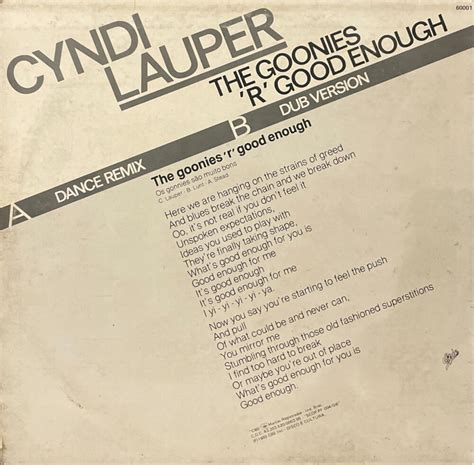 Cyndi Lauper - The Goonies ‘R’ Good Enough (single)(1985) - Estilhaços ...