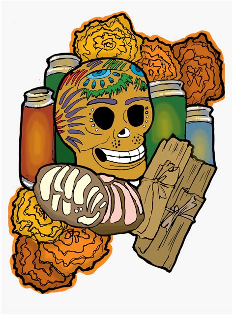 Dia De Los Muertos Food Cartoon, HD Png Download - kindpng