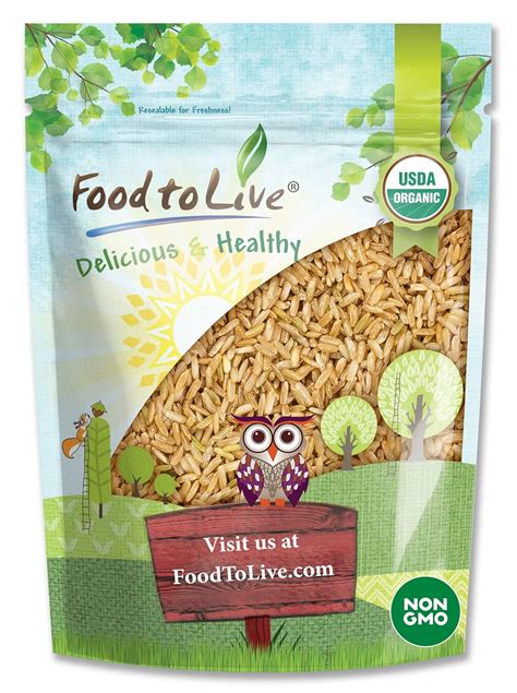 Amazon.com : Food to Live Organic Brown Basmati Rice, 5 Pounds Non-GMO ...