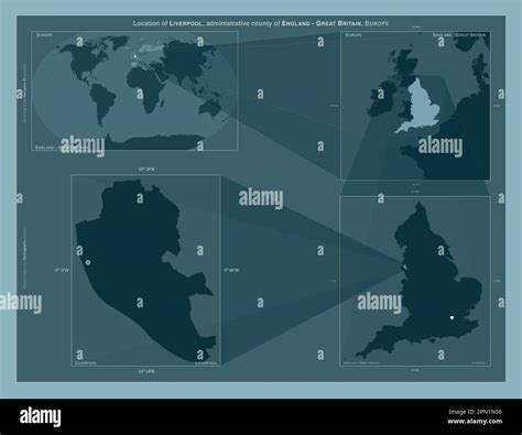 Liverpool, administrative county of England - Great Britain. Diagram ...