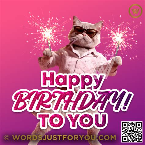 Happy Birthday Cat Gif » WordsJustforYou.com - Original Creative Animated GIFs