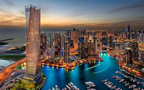 HD wallpaper: Dubai Uae Buildings Skyscrapers Night Hd Wallpaper 93494 ...