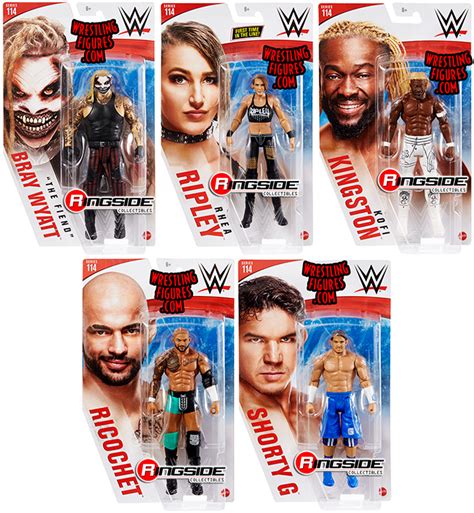 WWE Series 114 Toy Wrestling Action Figures by Mattel! This set includes: The Fiend (Bray Wyatt ...