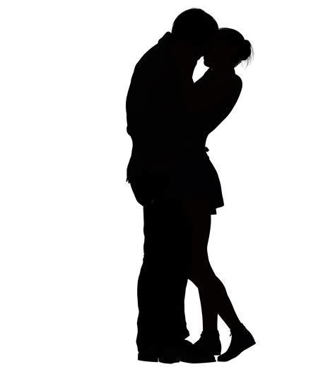 Silhouette of hugging couple free image download