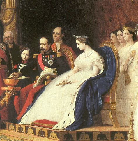 1864 Napoleon III and Empress Eugénie from La réception des ambassadeurs du Siam à Fontainebleau ...