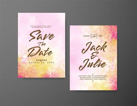 Premium Vector | Wedding invitation with abstract watercolor background