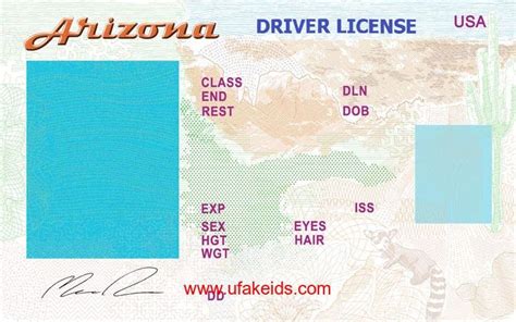 Arizona Drivers License Template | Card Template