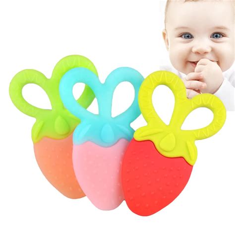 New Baby Teethers Silicone Fruit Shape Teether Baby Dental Care ...