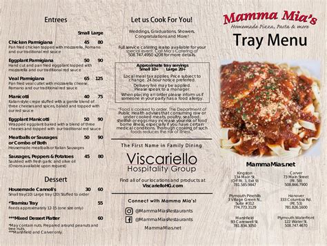 Mamma Mia's of Carver menu in Carver, Massachusetts, USA