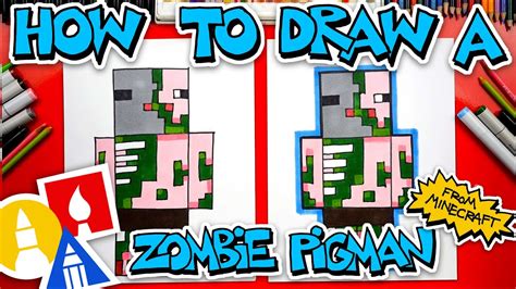 How To Draw A Zombie Pigman From Minecraft - YouTube