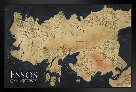 Game of Thrones Map of Essos TV Show Black Wood Framed Poster 14x20 ...