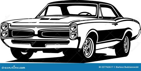 Classic Pontiac GTO Vector Illustration | CartoonDealer.com #137687583