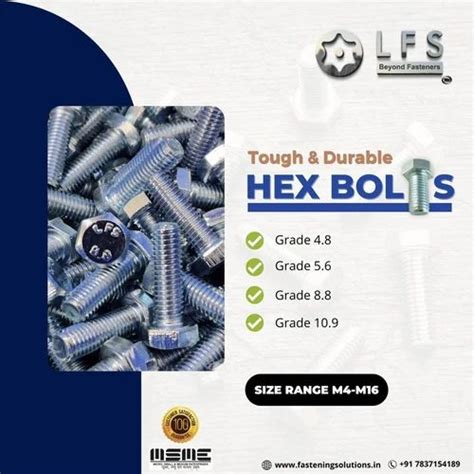 Mild Steel Hex Bolt, Thread Diameter: M8 (8 mm) at Rs 100/kg in Dera bassi | ID: 2850577868797