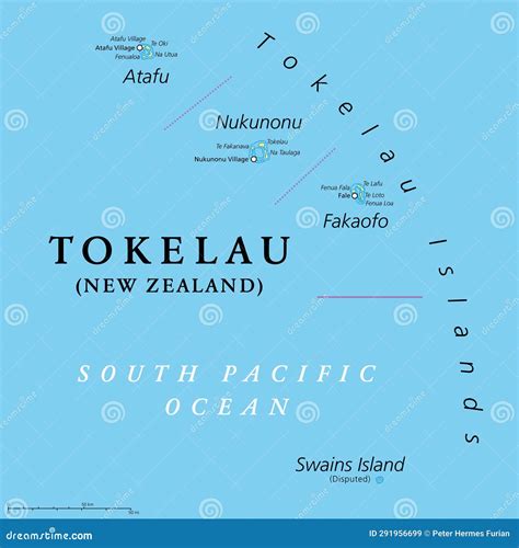 Tokelau, Dependant Territory of New Zealand, Political Map Stock Illustration - Illustration of ...