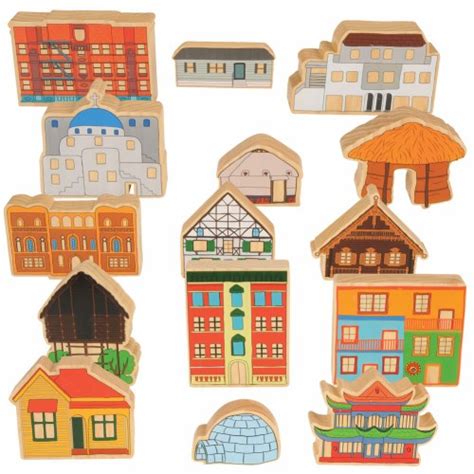 Homes Around the World Wooden Blocks (Set of 15)