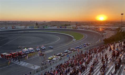 Sunset last night at Irwindale Speedway : r/NASCAR