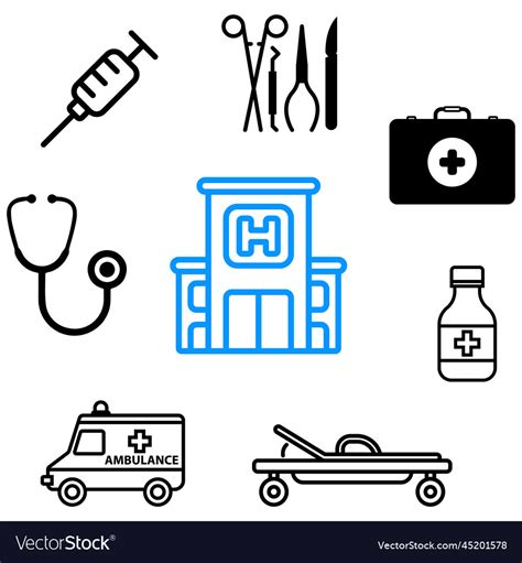 Hospital signs Royalty Free Vector Image - VectorStock