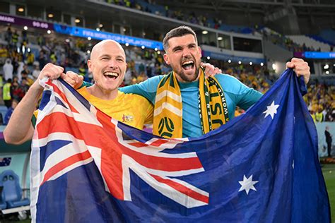 Australia celebrates historic win over Denmark