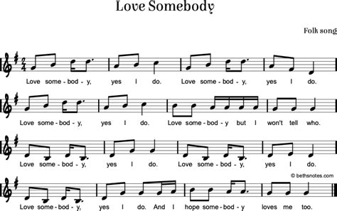 Love Somebody - Beth's Notes